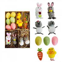 Handcrafted Happy Easter Easter Eggs Chick Ornament Handmade Cute Rabbit Figurine Realistic Bunny Chicken Interactive Party