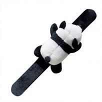 Cartoon Panda Slap Bracelet Soft Plush Panda Doll Bracelet Color Matching Elastic Band Couple Gift Wrist Decoration for Wrapping