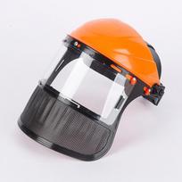 1PC Garden Grass Trimmer Weed Wacker Safety Helmet Hat With Full Face Mesh Mask For Logging Brush Cutter Forestry Protection oranžinė