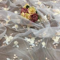 Stage clothes Lace Fabric Trims Wedding Alencon Bridal DIY Decorative cloth Dress Embroidery Fashion Gown Mesh China Mainland