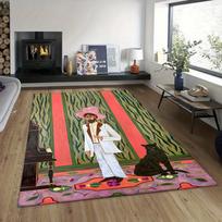 Artist Portrait Area Rug, Carpet for Art Studio Living Room, Non-Slip Canvas Texture Floor Mat Gallery Bedroom Decor 40x60cm