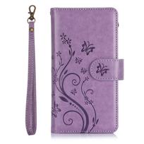 WEFOR Wallet Case for Google Pixel 10 9 Pro XL 8 7 6 Pro 9A 8A 7A 6A, 6 Card Slots Zipper Pocket, Wrist Strap, Butterfly Floral For Pixel 6