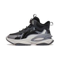 Li Ning Childrens Firefly 2.0 V2 Fleece Warm High-Top Casual Shoes Kids sneaker Black Frost-Gray YKCT146-35 31