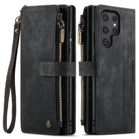 For Samsung Galaxy S25 Edge S24 S23 S22 Ultra Case, Durable PU Leather Magnetic Flip Strap Wristlet Zipper Card Holder Wallet For Galaxy S22 juoda