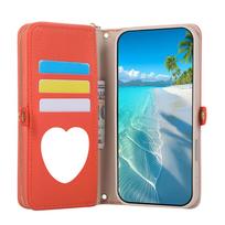 WEFOR Crossbody Wallet for Google Pixel 10 9 Pro XL 8 7 6 Pro 9A 8A Case with Strap Card Holder, Handbag Purse, Make Up Mirror For Pixel 6A oranžinė