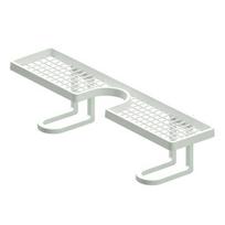 Sink Storage Rack Thickened ABS Waterproof Faucet Storage Organizer Vertical No Drilling Sink Space Saver Rack for Bathroom 1pc