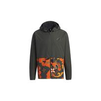 adidas Stay Warm Fleece Lined Windproof Hooded Jacket Green Men's GT6485 M