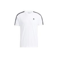 Men's adidas neo Contrasting Colors Stripe Athleisure Casual Sports Short Sleeve White T-Shirt HD4665 XXL