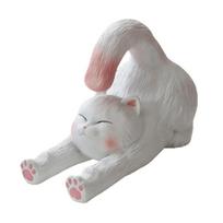 Lovely Cat Phone Holder Exquisite Cat Figurine Cute Lazy Cat Ornament  Office Shelf rožinė