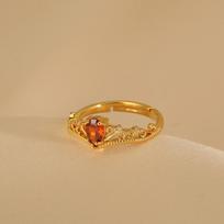 Chic Ruby Ring For Women Adjustable Open Crown Design Vintage Inspired Geometric Fashion Piece