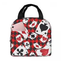 Cool Poker Playing Cards Pattern Gambling Card Game Insulated Lunch Bag for Women Office Cooler Thermal Food Box Lunch Boxes One Size