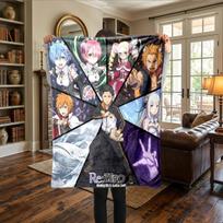Re Zero Warm Printed Flannel Blanket Comfortable, For Beds, Travel -HE47 75x90cm