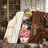 JoJos Bizarre Adventure Printed Flannel Blanket Warm Comfortable, For Bedrooms, Sofas, Travel -HE31 75x90cm