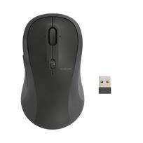 ELECOM OSMOD Seven 7 Wireless Mouse, Silent Operation, Bluetooth 2.4GHz, Multi-Pairing (Up to 2 Devices), 7 Buttons, Tilt Wheel, Large Size, Black