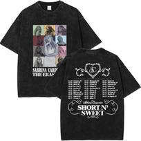 benber Vintage Washed Sabrina Carpenter Short N Sweet Album TShirt Men Women Summer Casual Oversized Tshirt Streetwear Yk Harajuku M