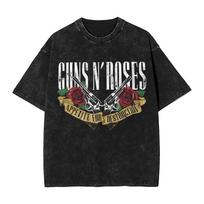 benber vintage Guns N Roses Washed T Shirt Men Vintage Cotton TShirts Summer O Neck Harajuku Tees Design s S