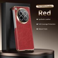 For OPPO Find N6 Case Luxury Leather Folding Business Phone Cover for OPPO Find N6 Stand with Shockproof bumper Shell OPPO Find N6 raudona