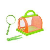 Outdoor Exploration Insect Observation Cage Set with Carry Handle Magnifying Glass and Tweezers Mesh Design for Kids Educational Use one size oranžinė