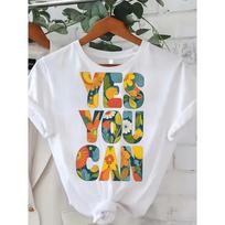 Women Casual White T-Shirt Nostalgia Love Heart Star Print Soft Cotton Short Sleeve Crew Neck Casual Summer S