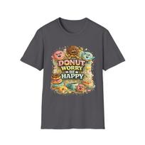 Donut Worry Be Happy Children's Children's T  Children's T-shirt | Cute Donut Characters, Coffee Time tee 150