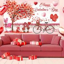 2D Happy Valentine's Day Gnome Backdrop Photography Banner 47.2x31.5inch/120*80cm