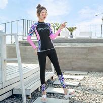 Women's Two-Piece Long Sleeve Quick-Dry Wetsuit for Surfing, Snorkeling, Sun & Jellyfish Protection XL