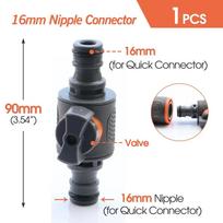 Garden Irrigation Ball Valve Hose Adapter 16mm Quick Connect - Stop Water Tubing Repair Coupling Joint Extender