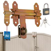 Kotarbau® Garage Gate Latch Bolt Closure Gate Door Lock Gold Galvanized Steel 150 Mm + Padlock