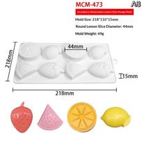 Multipurpose Fruit Silicone Cake Mold Cherry Persimmon Pomegranate Strawberry Lemon Durian Homemade Dessert Baking Gift
