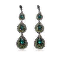 European & American Fashion Crystal Rhinestone Water Drop Earrings