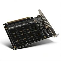M.2 PCIE Adapter, 4-Port M.2 NVMe SSD to PCIe 16M Key Hard Drive Converter Reader Expansion Card (ph44)