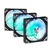 TRYX Silent PC Case Fans (120mm x 3) ROTA SL ARGB Reverse 120 3-Pack Series with ARGB LEDs, Reverse Rotation, Black [Authorized Domestic Distributor]