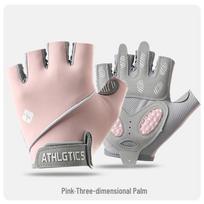 Unisex Non-Slip Breathable Cycling & Weightlifting Half-Finger Gloves with Palm Shock Absorber Large