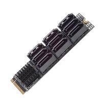 Xiwai NGFF NVMe M-Key PCI Express M.2 to SATA 3.0 6Gbps 9-Port Adapter Converter Hard Drive Expansion Card for 2280 NAS Computers