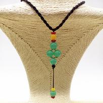 Ethnic-Style Handmade Woven Dongling Jade Sweater Chain Necklace Pendant Other
