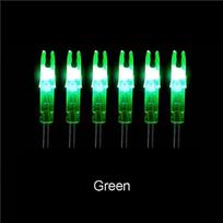 6Pcs LED Luminous Arrow Nock Tail 6.2mm Shaft Lighted Glow Nocks for Compound Bow Hunting Shooting Accessories žalia