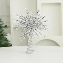 New Light Up Christmas Tree Star Topper Gold/Silver Glitter Xmas Tree Topper Christmas Decorations