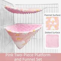 2Pcs/Set Comfort Pet Hammock Breathable Hamster Cage Fashion Squirrel Beds  Parrot rožinė