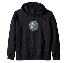 Blue fairy illustration, blue flower fairy zip hoodie