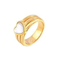 Jewelry Finger Ring Heart-Shaped Shell Ring Trendy Heart Ring  Overlay 8