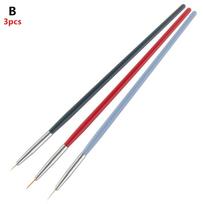 3Pcs/Set Fine Nail Art Liner Brush Set for UV Gel Polish Thin Detail Painting Professional Nail Design Tools