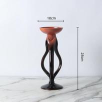 Resin Handicrafts Candlestick Hollowed-out and Wrapped Abstract Candle Holder Desktop Storage Container Home Decoration (as the picture,10 10 28cm)