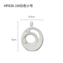 Ceramic Handicraft A Family of Three Abstract Family Sculpture Circular Geometric Ornaments Home Decoration Accessories