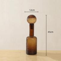 Brown Glass Vase Glass Jar with Lid Flower Vase Glass Candle Holder Clear Aromatherapy Bottle Home Decoration Accessories