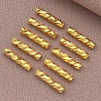 50Pcs 18K Gold Plated Flower Connector Tube, Thick Silvery Platinum Copper Spacer Tubes, DIY Handmade Bracelet Necklace Jewelry