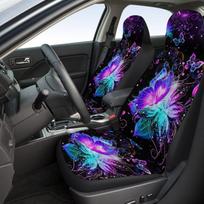 [Vibrant Car Seat Covers] 2pcs Breathable Non-Slip Car Seat Covers | Vibrant Butterfly Floral Digital Print, Machine Washable Fo
