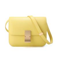 Box cowhide tofu bag women's retro leather messenger stewardess small square bag, fashionable versatile commuter shoulder bag 20*6*15.5cm