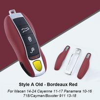 For Porsche Boxster Cayman 911 Panamera Cayenne Macan Leather Fob Remote Keys Case Key Cover Key Shell Replace