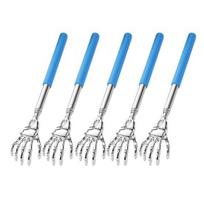 5Pcs Extendable Back Scratcher Heavy Duty Stainless Steel Portable Hard-to-Reach Areas Telescopic Back Scratcher Massager Tools mėlyna