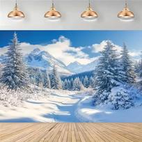 2D Scenic Winter Mountain Backdrop for Kids & Adult Studio Shoots 47.2x31.5inch/120*80cm